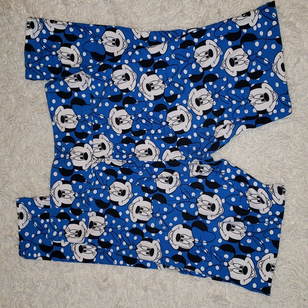 Lularoe Minnie Mouse One Size Blue & White Legging - Picture 4 of 10